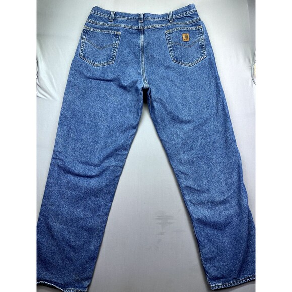 Vintage Carhartt Jeans B17 Relaxed Fit Blue Mens 38 Denim Zip Logo - Picture 13 of 16